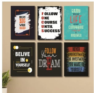 Set of 6 Wooden Wall Art Phototile Frames