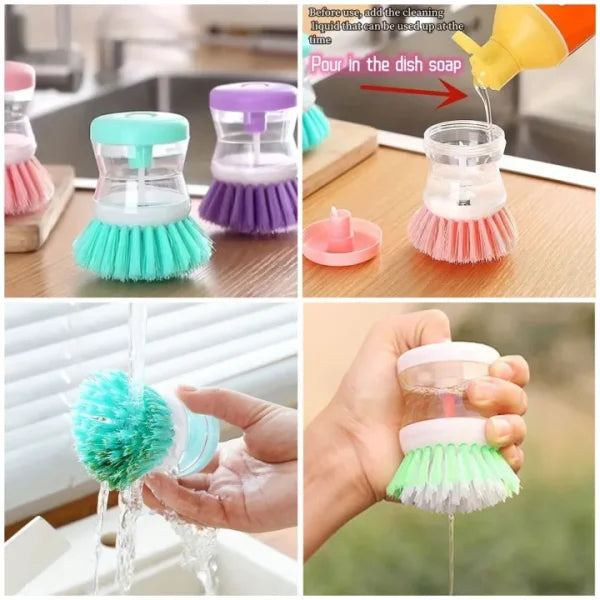 Soap Dispensing Kitchen Brush (Random Colour)