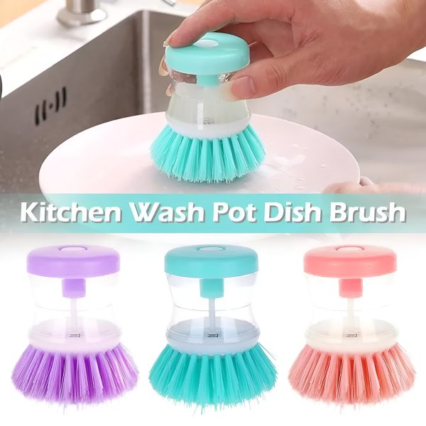 Soap Dispensing Kitchen Brush (Random Colour)