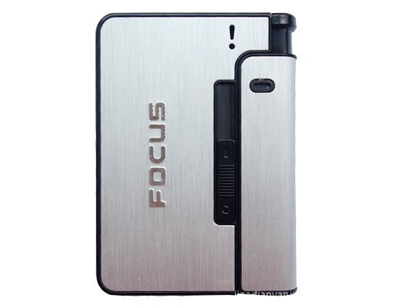 FOCUS Metal Cigarette Case with Lighter Holder