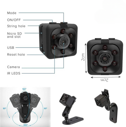 SQ6 Mini HD 1080p Camera with Night Vision & Motion Detection – Compact Security Cam