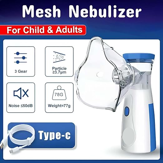 Portable Mesh Nebulizer Machine – Handheld Inhaler for Adults & Kids