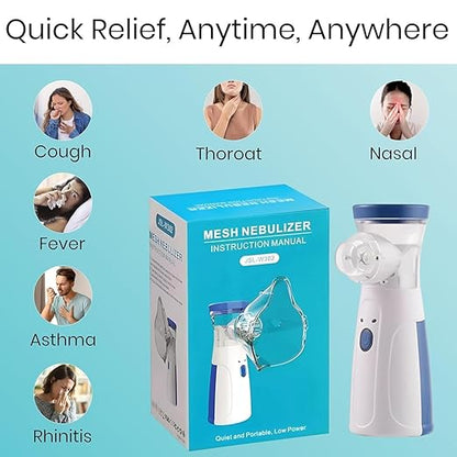 Portable Mesh Nebulizer Machine – Handheld Inhaler for Adults & Kids
