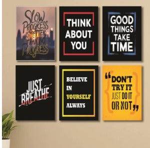 Set of 6 Wooden Wall Art Phototile Frames