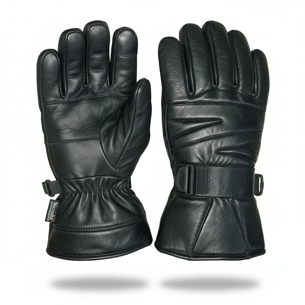 Genuine Sheep Leather Winter Thermal Gloves – Windproof & Warm Riding Gloves