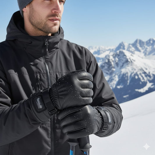 Genuine Sheep Leather Winter Thermal Gloves – Windproof & Warm Riding Gloves