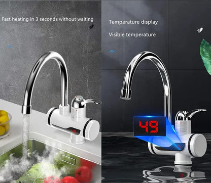 Electric Instant Hot Water Faucet with LED Temperature Display – Fast Heating Kitchen Tap