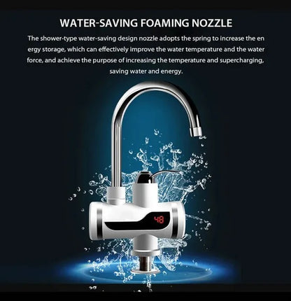 Electric Instant Hot Water Faucet with LED Temperature Display – Fast Heating Kitchen Tap