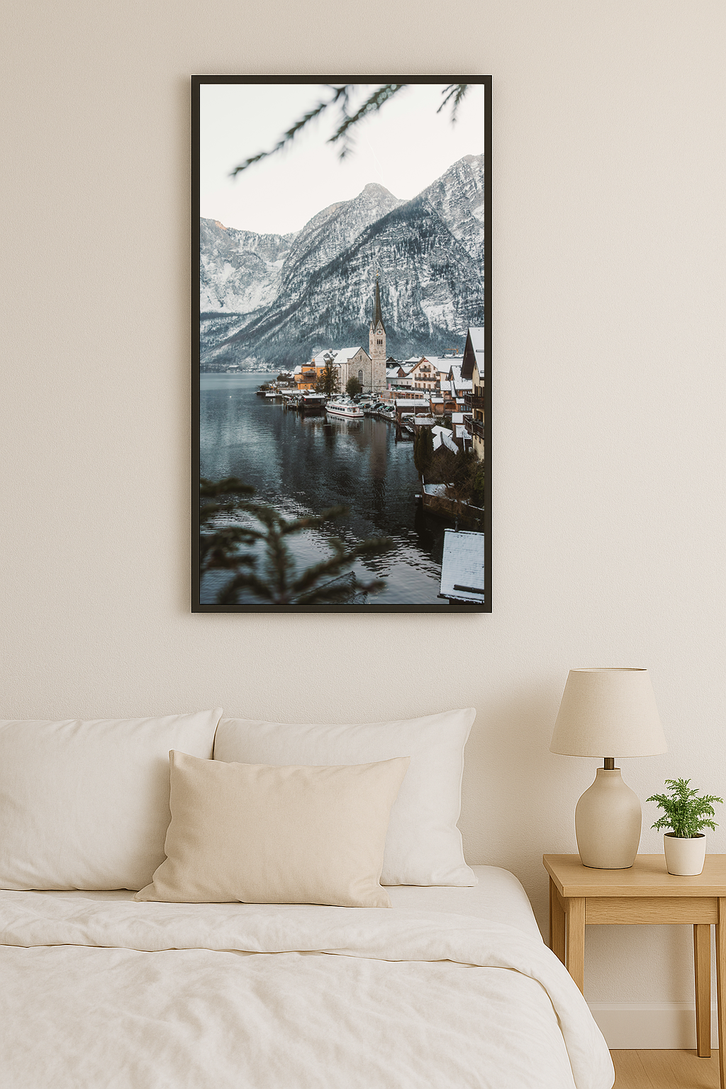 Idyllic Alpine Waterscape - Wall Frame