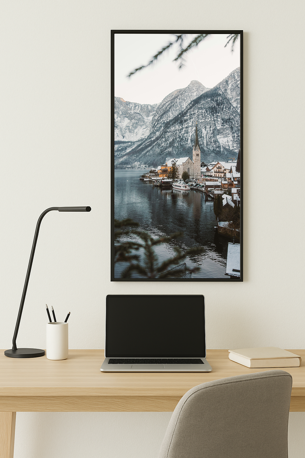 Idyllic Alpine Waterscape - Wall Frame
