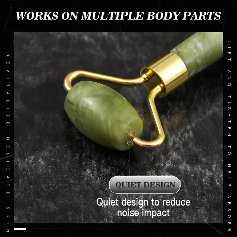 Jade Roller & Gua Sha Set – Natural Stone Face Massager