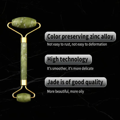 Jade Roller & Gua Sha Set – Natural Stone Face Massager