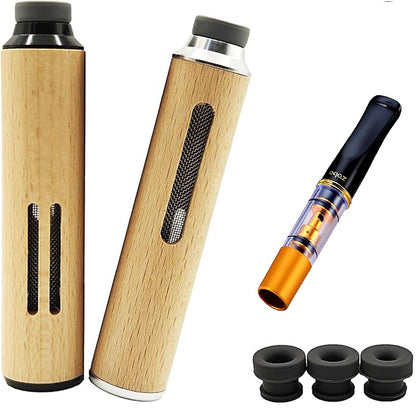 Portable Wooden Ash Holder & Reusable Stick Set 5 Pcs– Travel-Friendly, Odor-Free Design