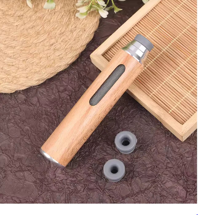 Portable Wooden Ash Holder & Reusable Stick Set 5 Pcs– Travel-Friendly, Odor-Free Design