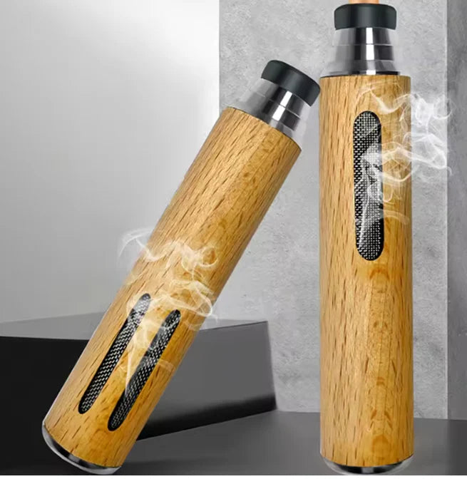 Portable Wooden Ash Holder & Reusable Stick Set 5 Pcs– Travel-Friendly, Odor-Free Design
