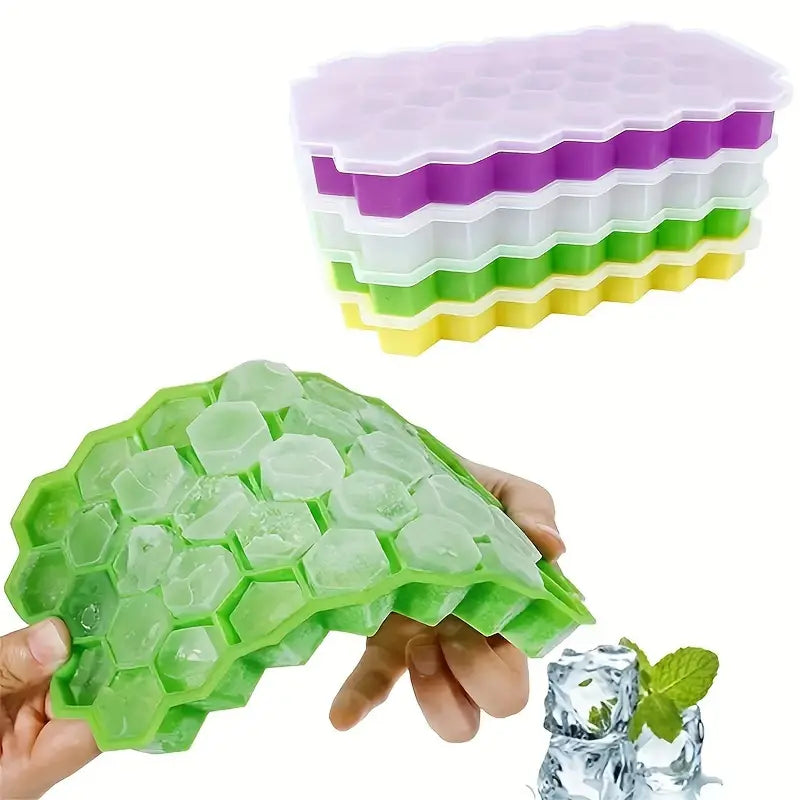 Silicone Ice Cube Tray with Lid (37 Grids)