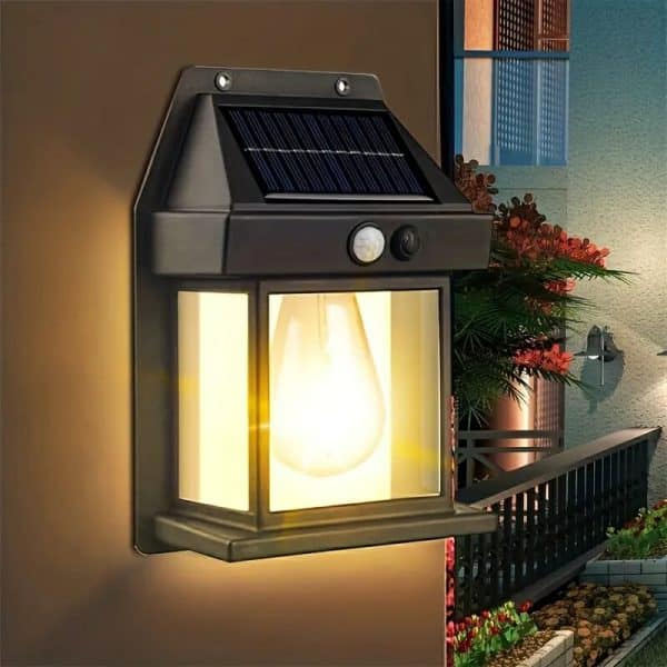Solar Wall Light with Motion Sensor – Outdoor Waterproof LED Lantern for Garden, Patio & Porch