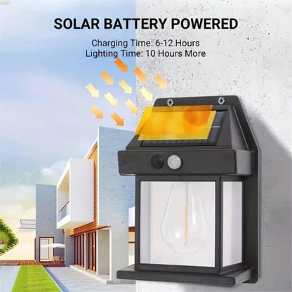 Solar Wall Light with Motion Sensor – Outdoor Waterproof LED Lantern for Garden, Patio & Porch