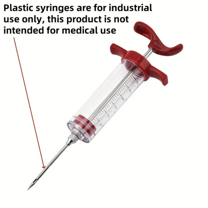 Meat Injector with Stainless Steel Needles | Food-Grade Plastic Barrel
